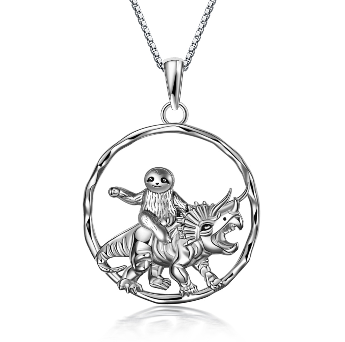 Collier pendentif paresseux en argent sterling-1