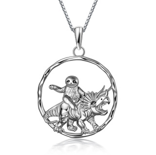 Sterling Silver Sloth Pendant Necklace-39