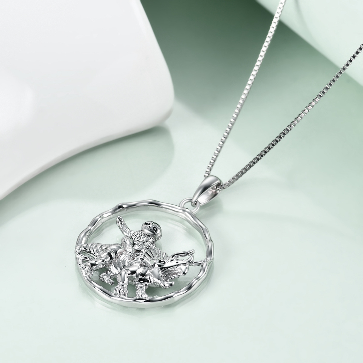 Sterling Silver Sloth Pendant Necklace-3