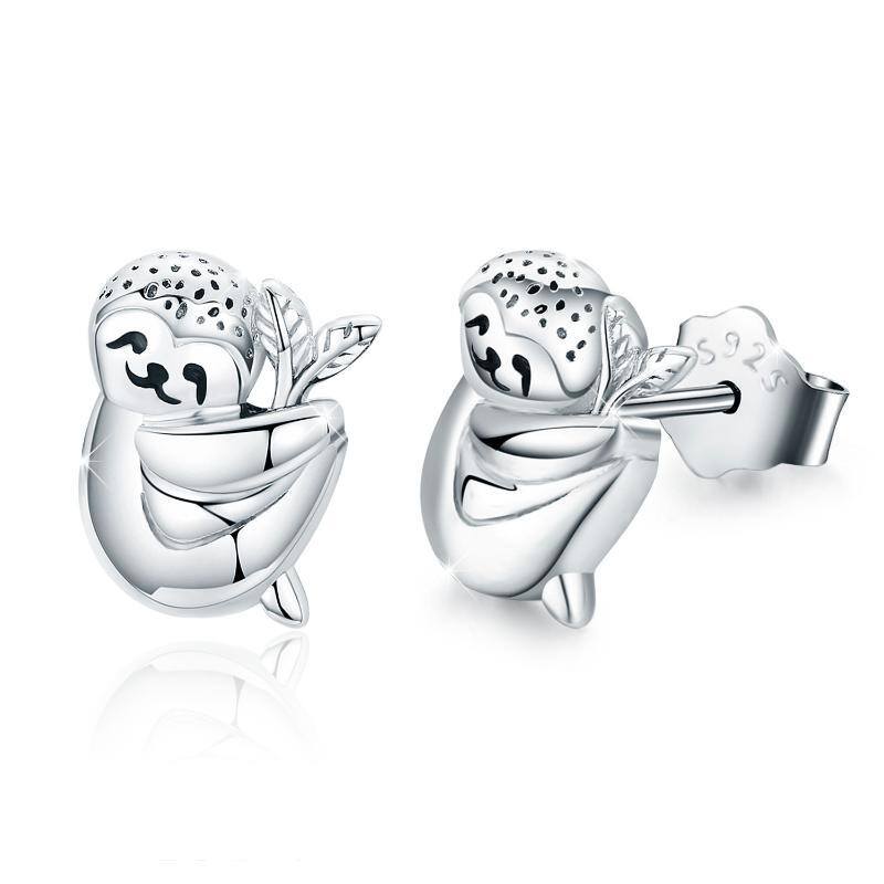 Boucles d'oreilles en argent Sterling Sloth-1