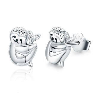 Sterling Silver Sloth Stud Earrings-35