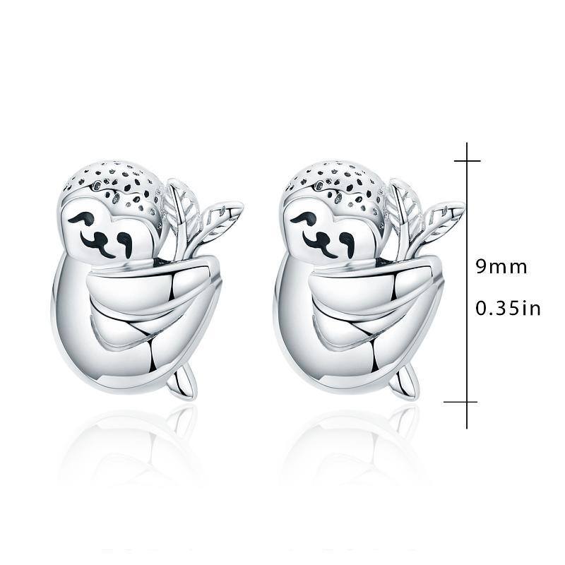 Boucles d'oreilles en argent Sterling Sloth-6