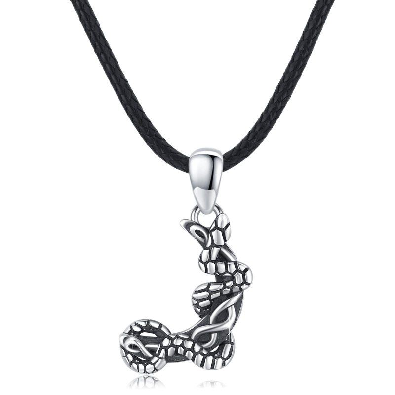 Sterling Silver Snake Bar Necklace for Men