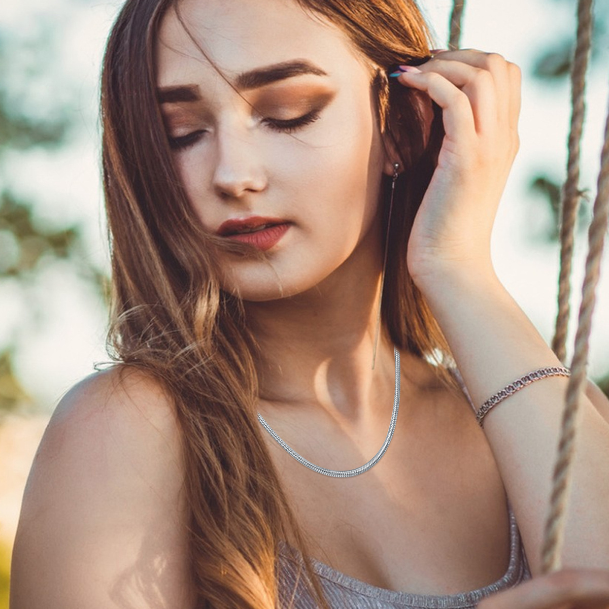 Collier chaîne serpent en argent sterling 18 pouces pour meilleur ami-2