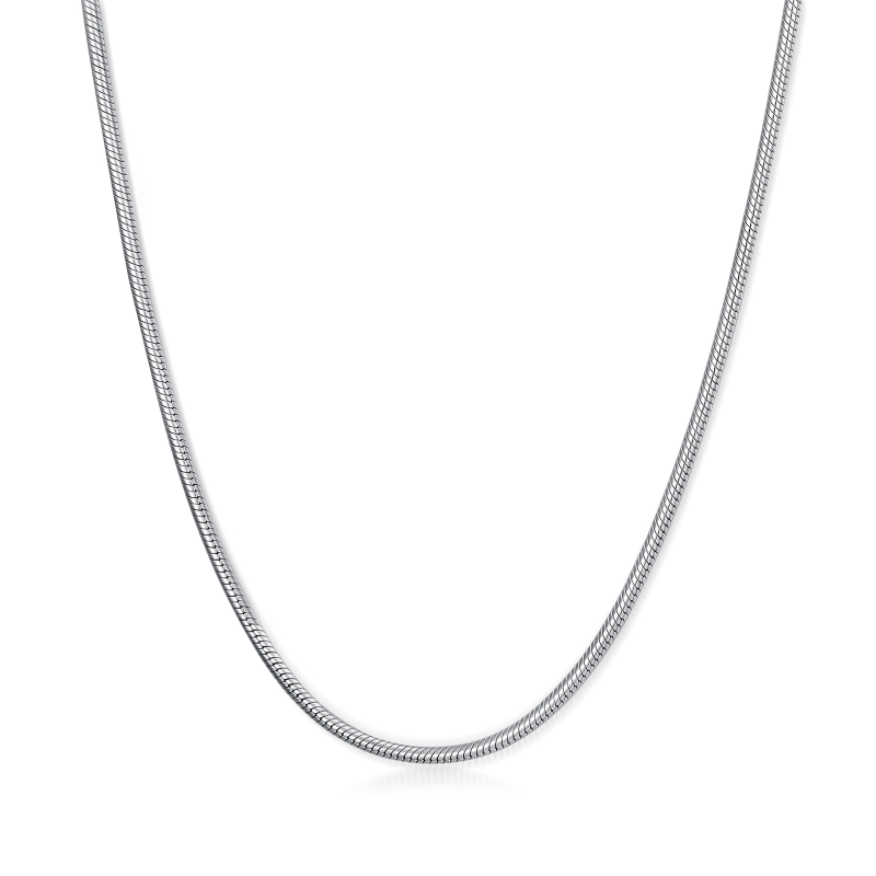 Collana da uomo con catena a serpente in argento sterling, larghezza 1,5 mm, lunghezza 18 pollici