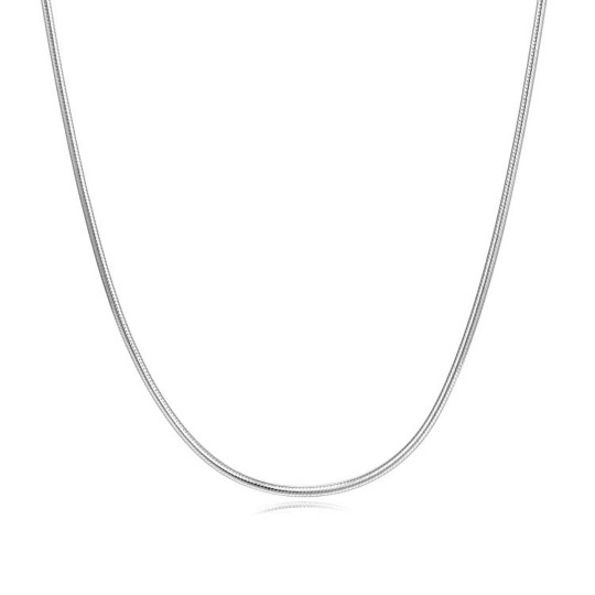 Collar de cadena de serpiente de plata esterlina para mujeres y hombres