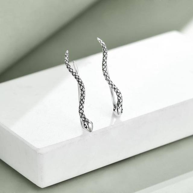 Orecchini Snake Climber in argento sterling-4