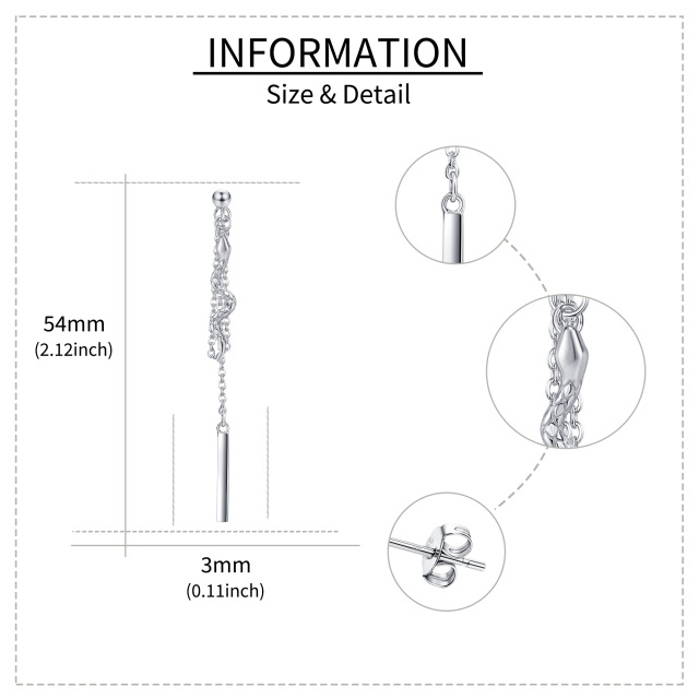 Pendientes Serpiente de Plata de Ley-5