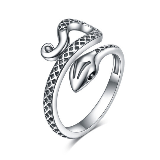 Anello aperto in argento sterling con serpente