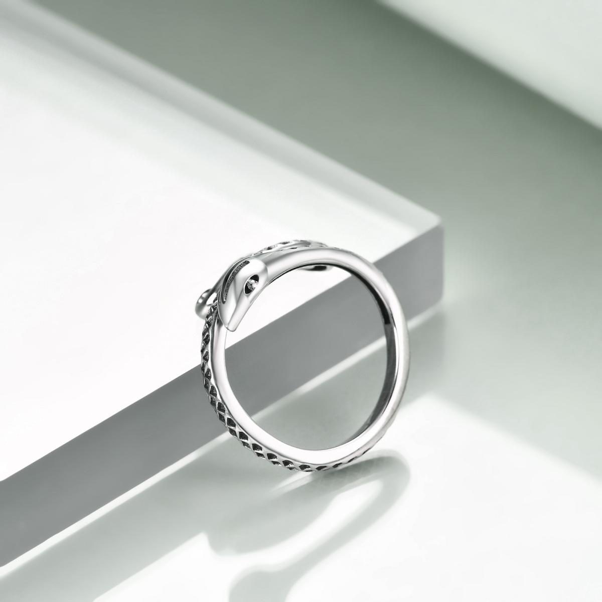 Sterling Silber Schlange offener Ring-4