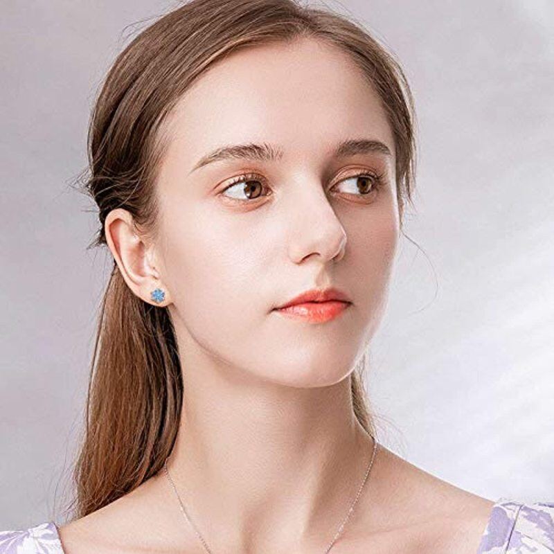 أقراط ندفة الثلج من الفضة الإسترلينية مرصعة بالزركونيا المكعبة-2