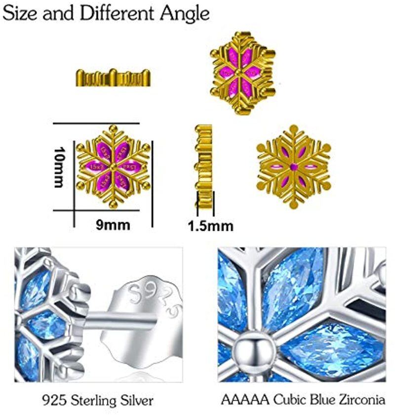 أقراط ندفة الثلج من الفضة الإسترلينية مرصعة بالزركونيا المكعبة-5