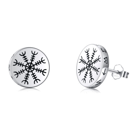 Orecchini a bottone con fiocco di neve in argento sterling