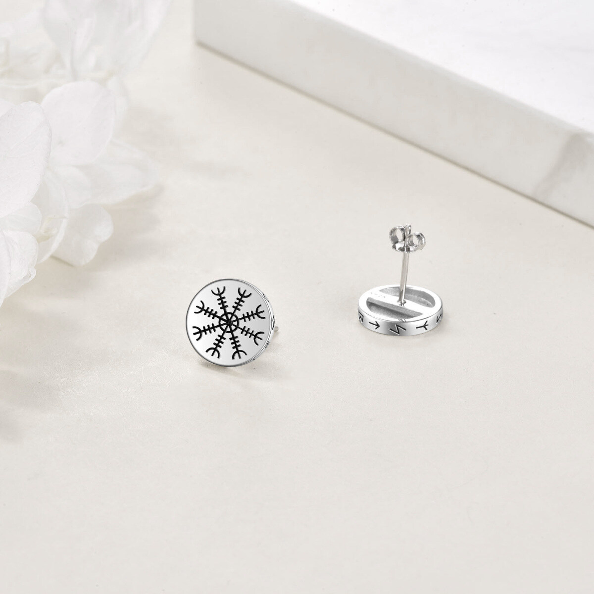 Boucles d'oreilles en argent sterling avec flocon de neige-4