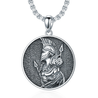 Sterling Silver Spartan Warrior Pendant Necklace for Men-42