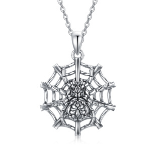 Sterling Silver Spider Pendant Necklace-4