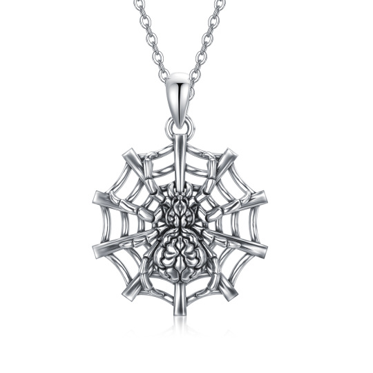 Sterling Silver Spider Pendant Necklace