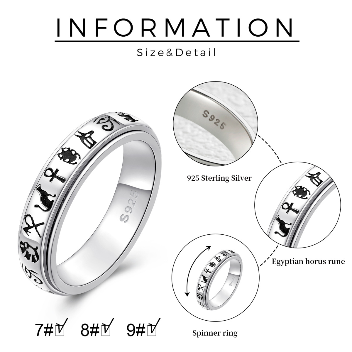 Sterling Silver Spinner Ring-3