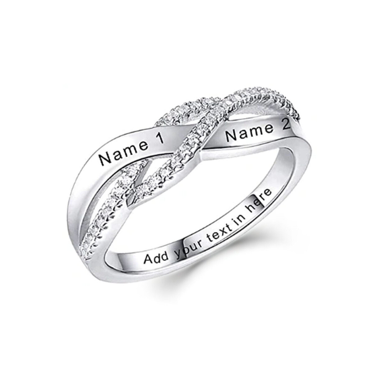 Bague gravée personnalisée en argent sterling avec spirale torsadée-1