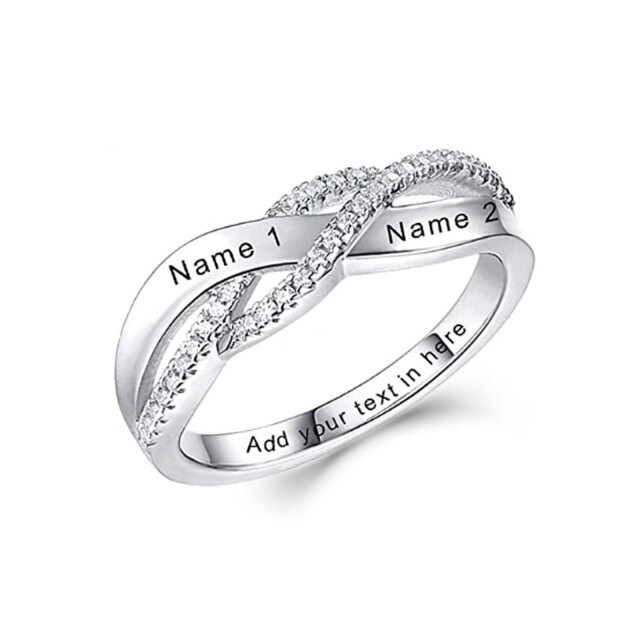 Anello con incisione personalizzata a spirale in argento sterling-1