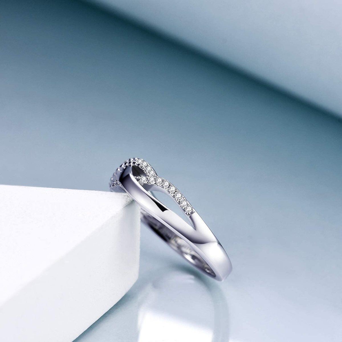 Sterling Silver Spiral Twist Personalized Engraving Ring-3