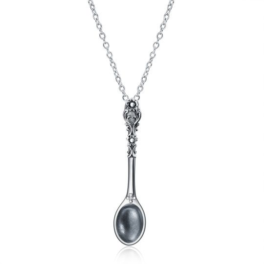 Sterling Silver Spoon Pendant Necklace