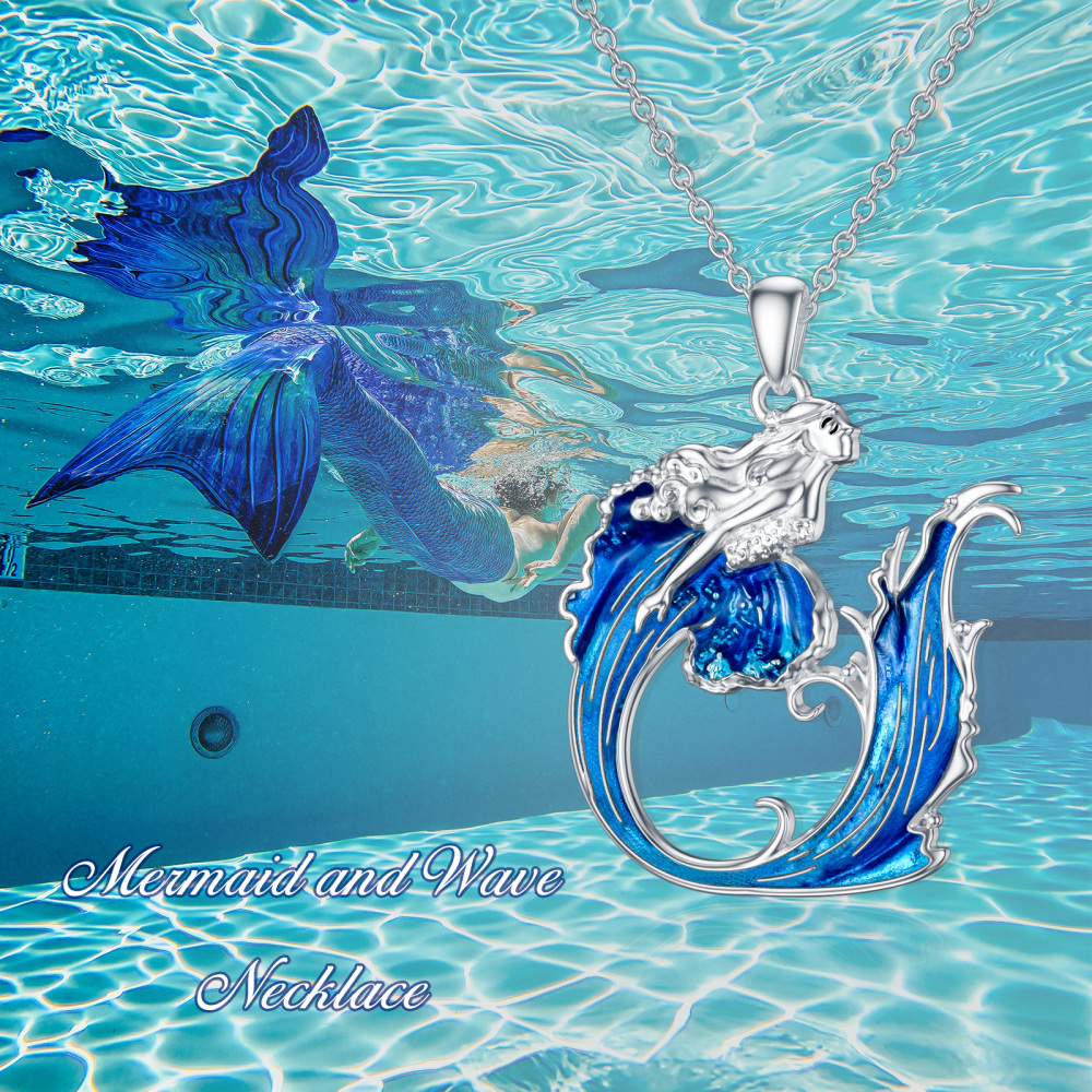 Sterling Silver Spray Pendant Necklace-3