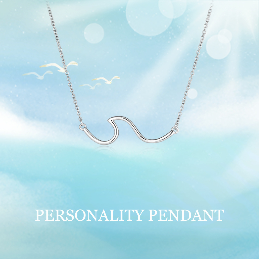 Sterling Silver Spray Pendant Necklace-6