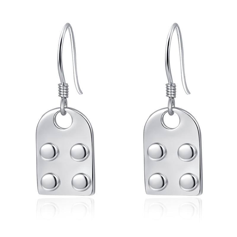 Orecchini quadrati in argento sterling-1