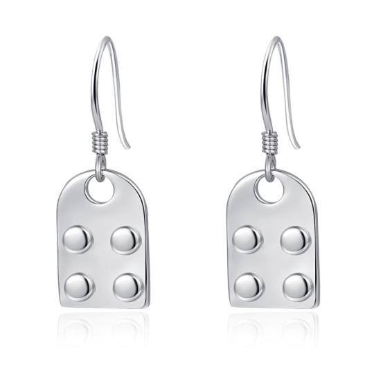 Sterling Silver Square Drop Earrings