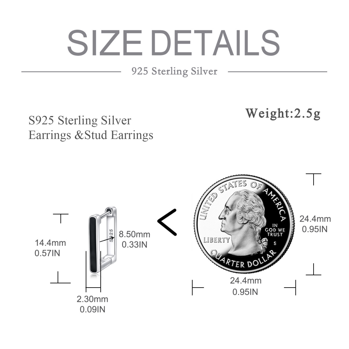 Quadratische Ohrringe aus Sterlingsilber-5