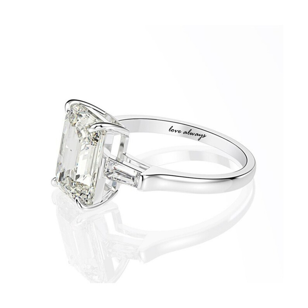 Anello di fidanzamento quadrato in argento sterling con moissanite per donna-4