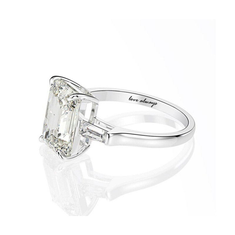 Anello di fidanzamento quadrato in argento sterling con moissanite per donna-4