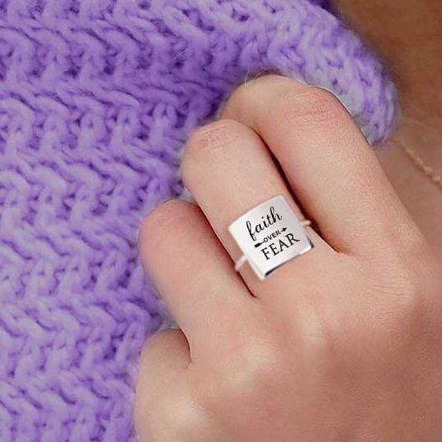 Sterling Silver Square Signet Ring-2