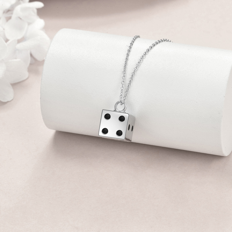 Collar Urna Cuadrada Plata de Ley-3