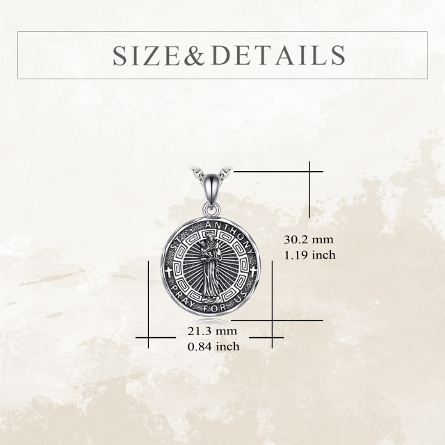 Sterling Zilveren St. Antonius Hanger Ketting voor Mannen-5