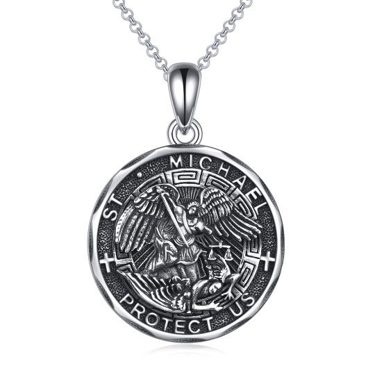 Sterling zilveren St Michael bescherm ons hanger ketting voor mannen