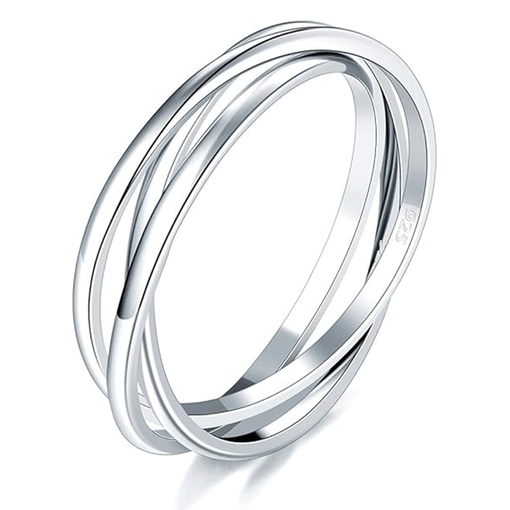 Anillo apilable de plata de ley-1