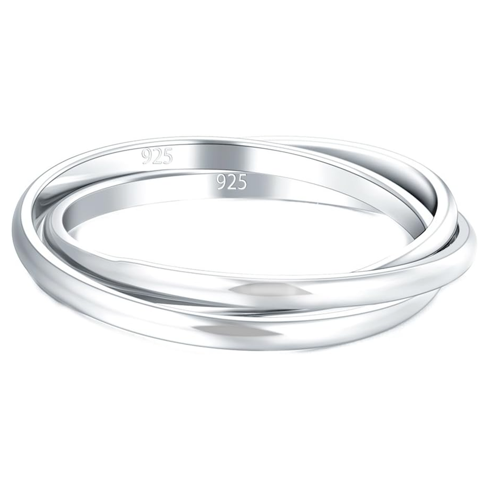 Anillo apilable de plata de ley-2