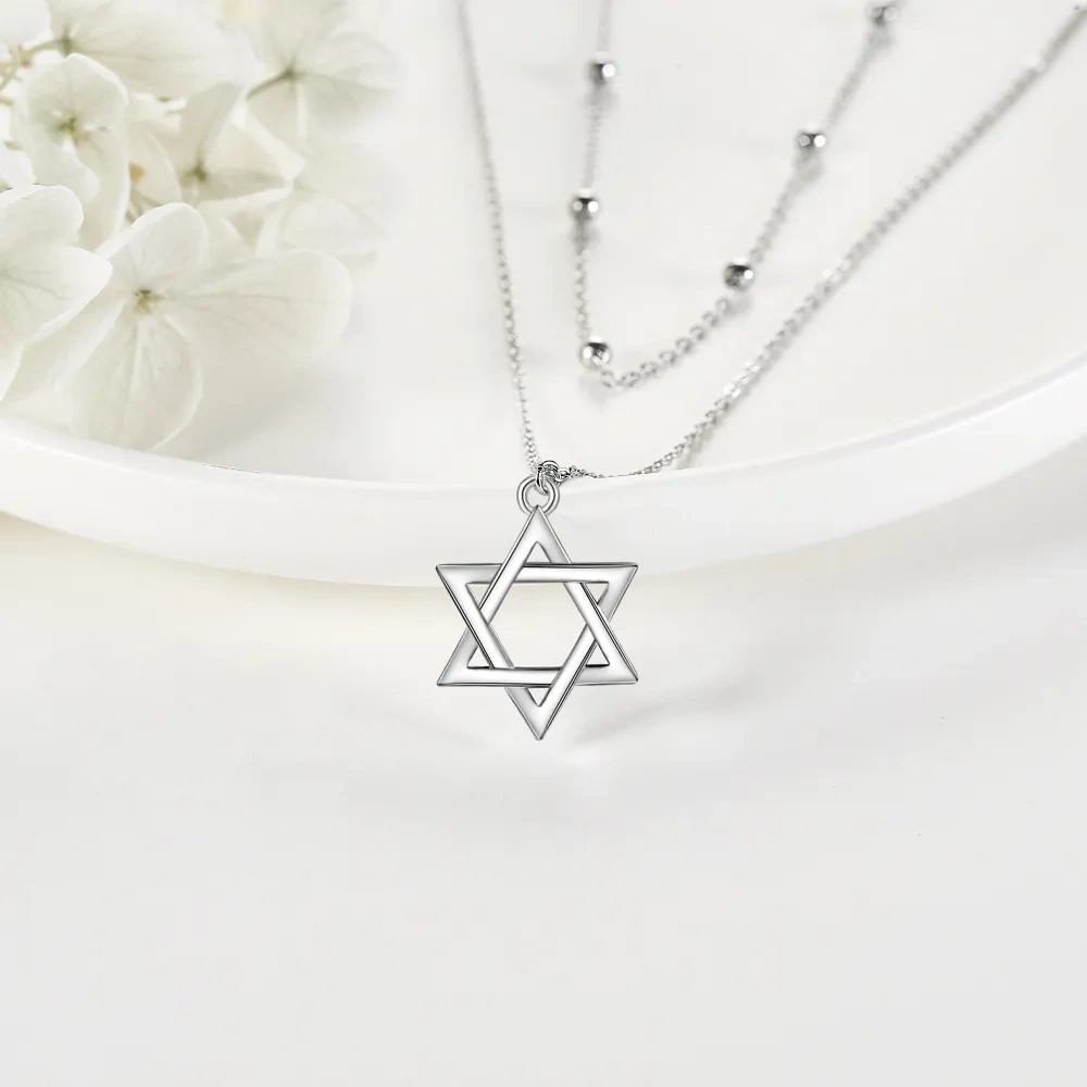 Collar Estrella de David en Plata de Ley-3