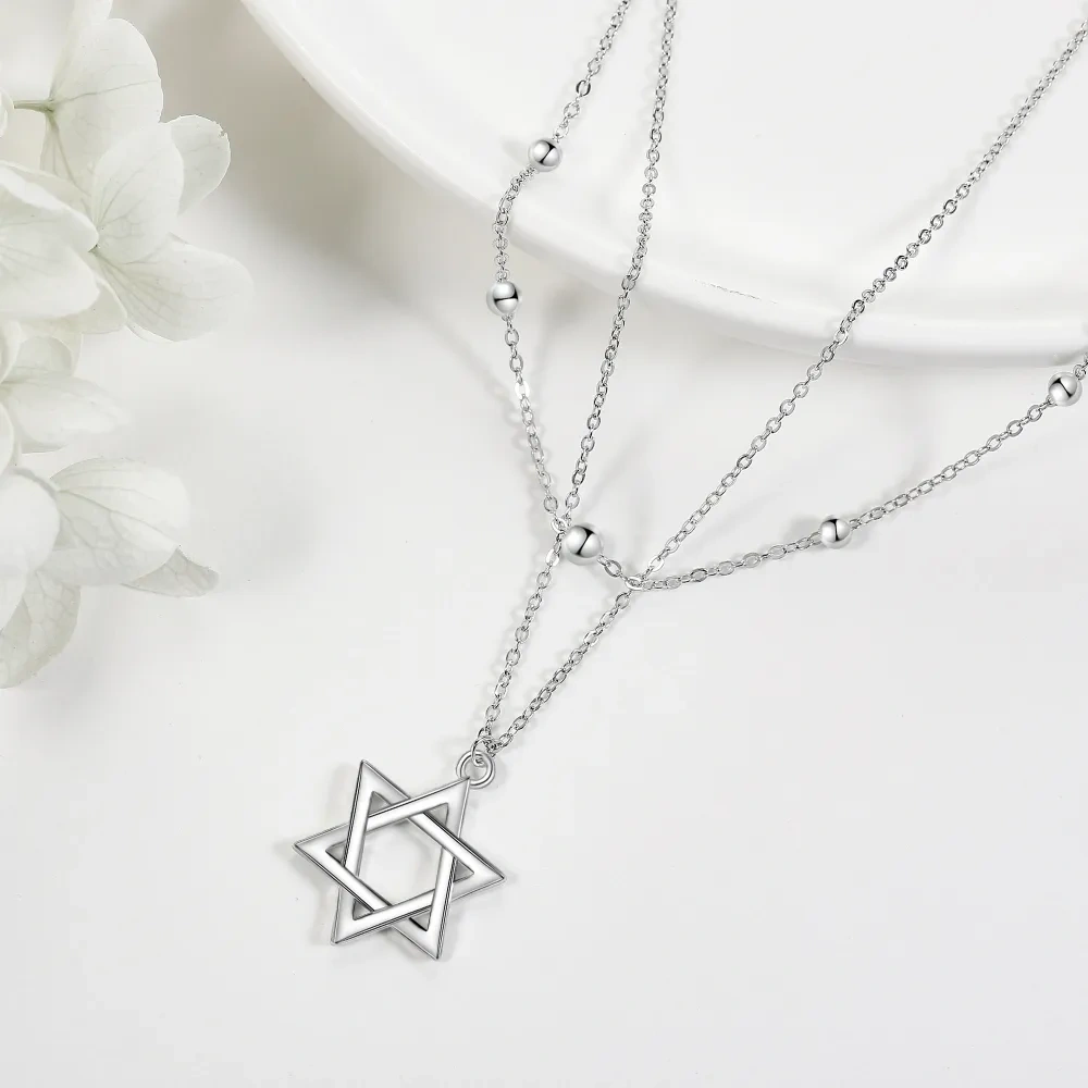 Collar Estrella de David en Plata de Ley-4