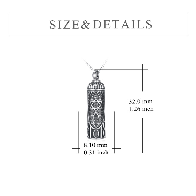 Sterling zilveren Davidster Messiaanse zegel Urn ketting voor as-5