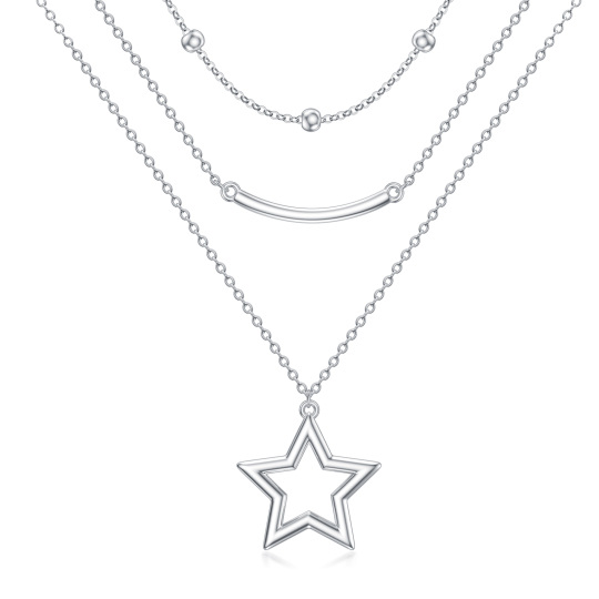 Sterling Silver Star Layered Necklace