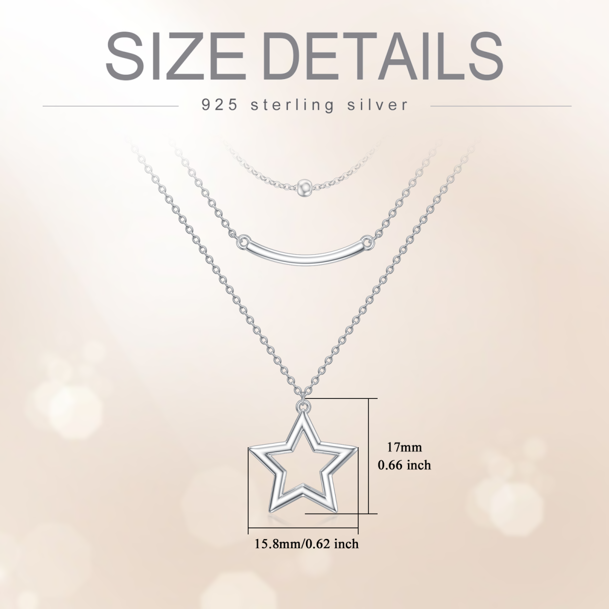 Sterling Silver Star Layered Necklace-5