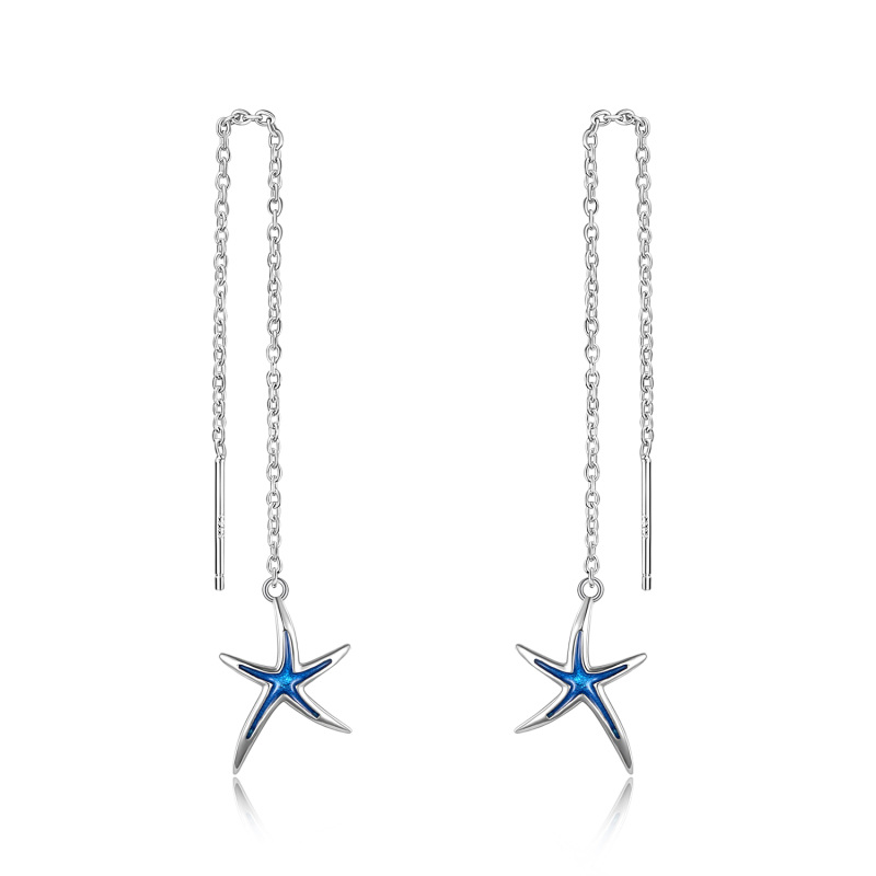 Sterling Silver Starfish Drop Earrings