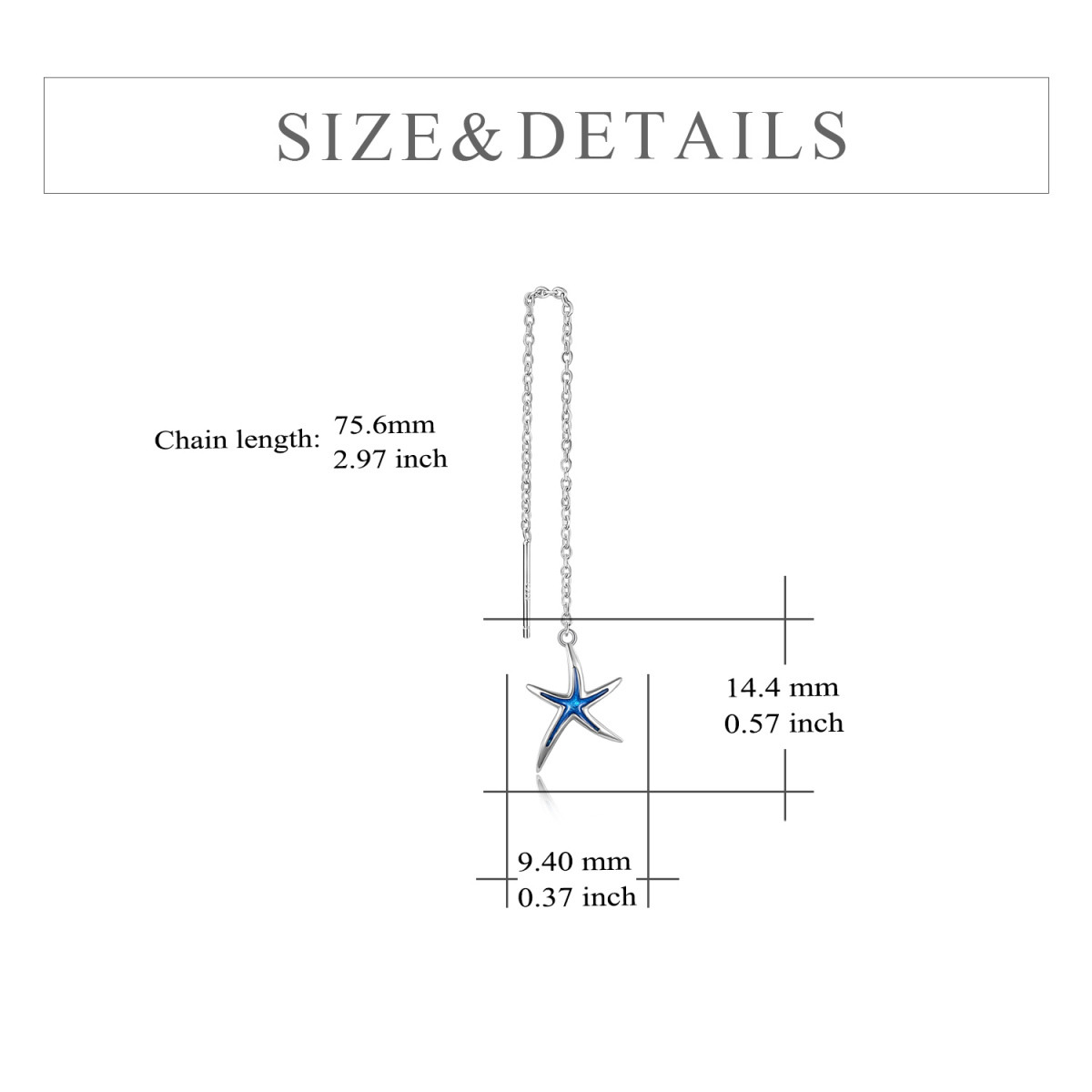 Pendientes de Plata de Ley Estrella de Mar-5