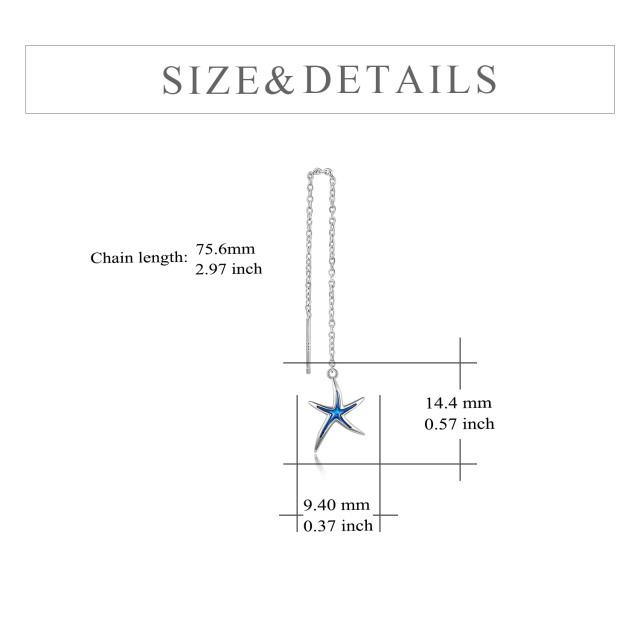 Sterling Silber Seestern Tropfen Ohrringe-5