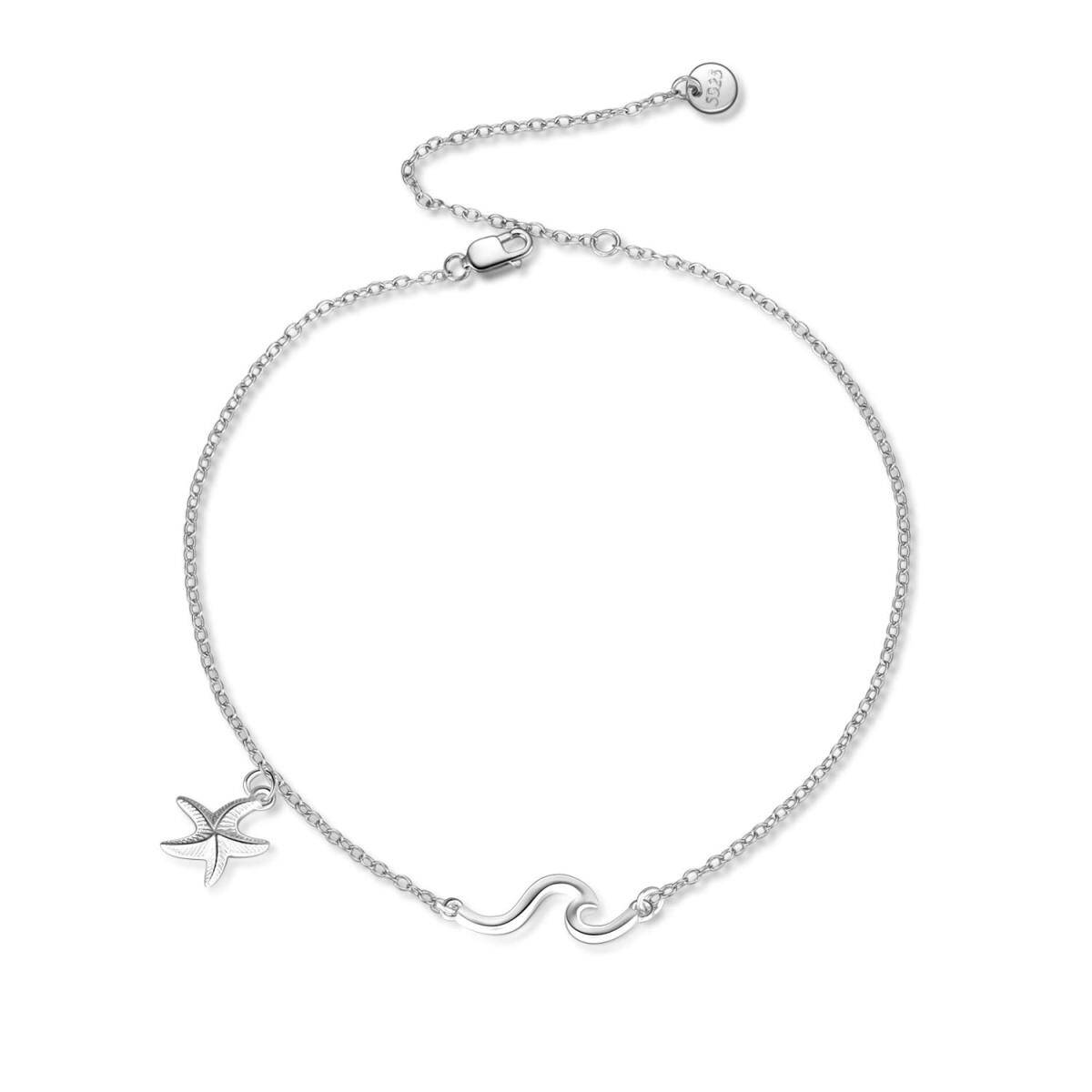 Sterling Silber Seestern-Anhänger-Armband-1