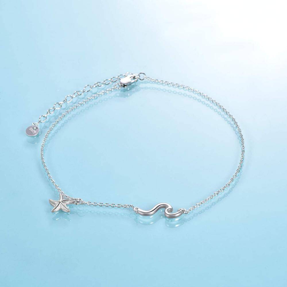 Pulsera Colgante Estrella de Mar Plata de Ley-4