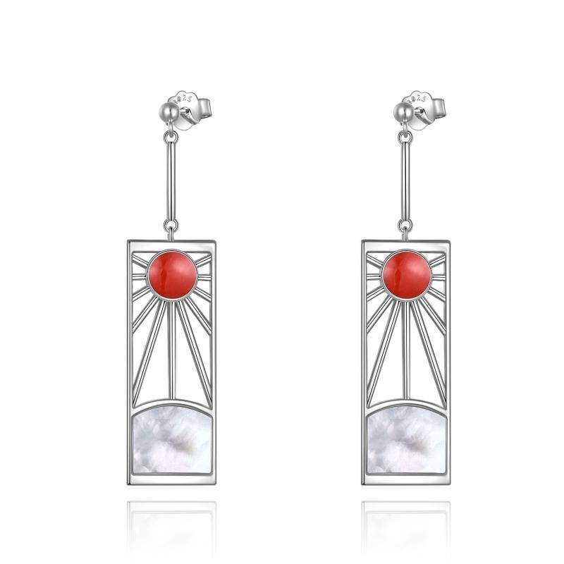 Boucles d'oreilles soleil en argent sterling-1